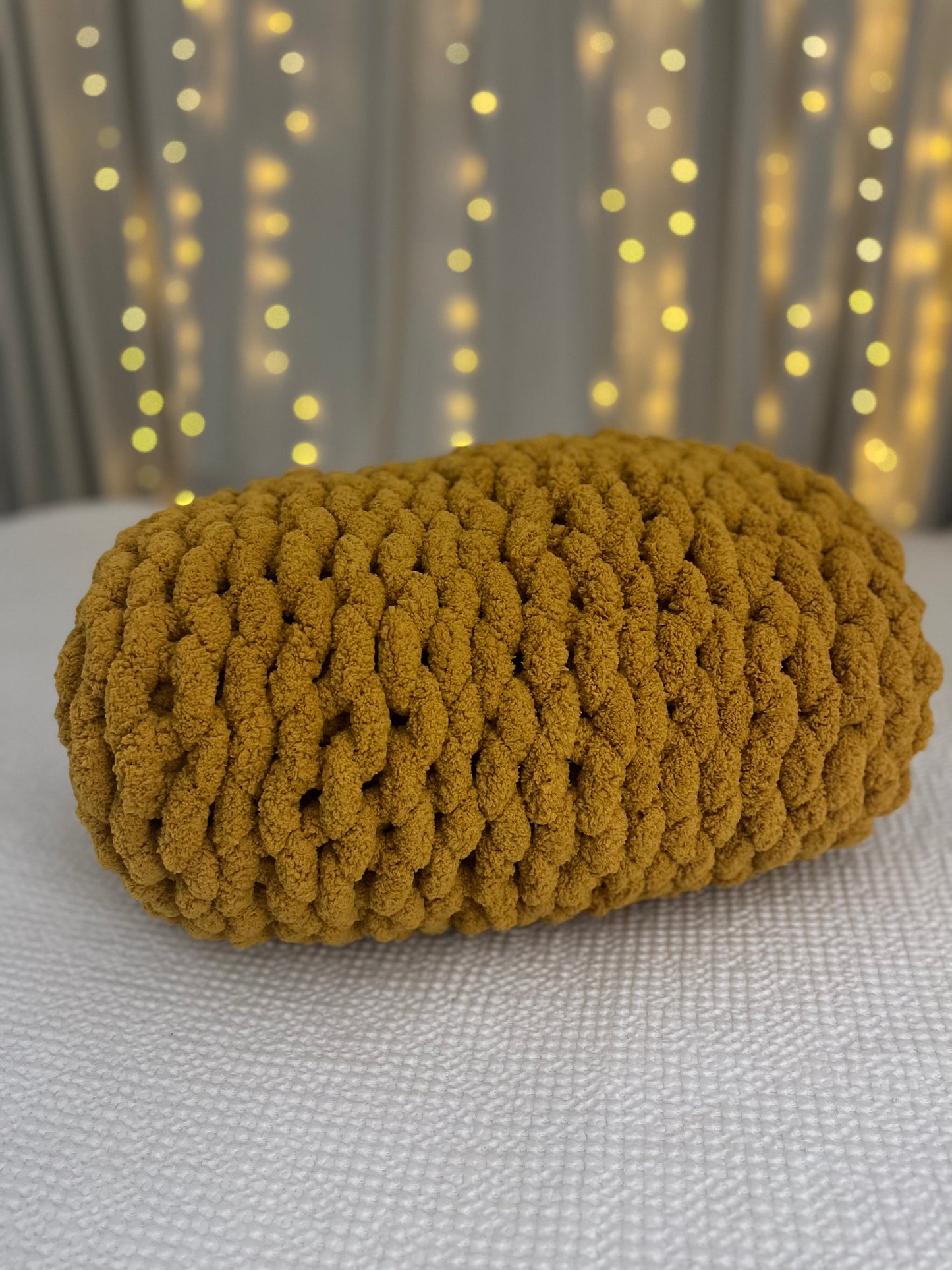 Gold Chunky Knit Throw