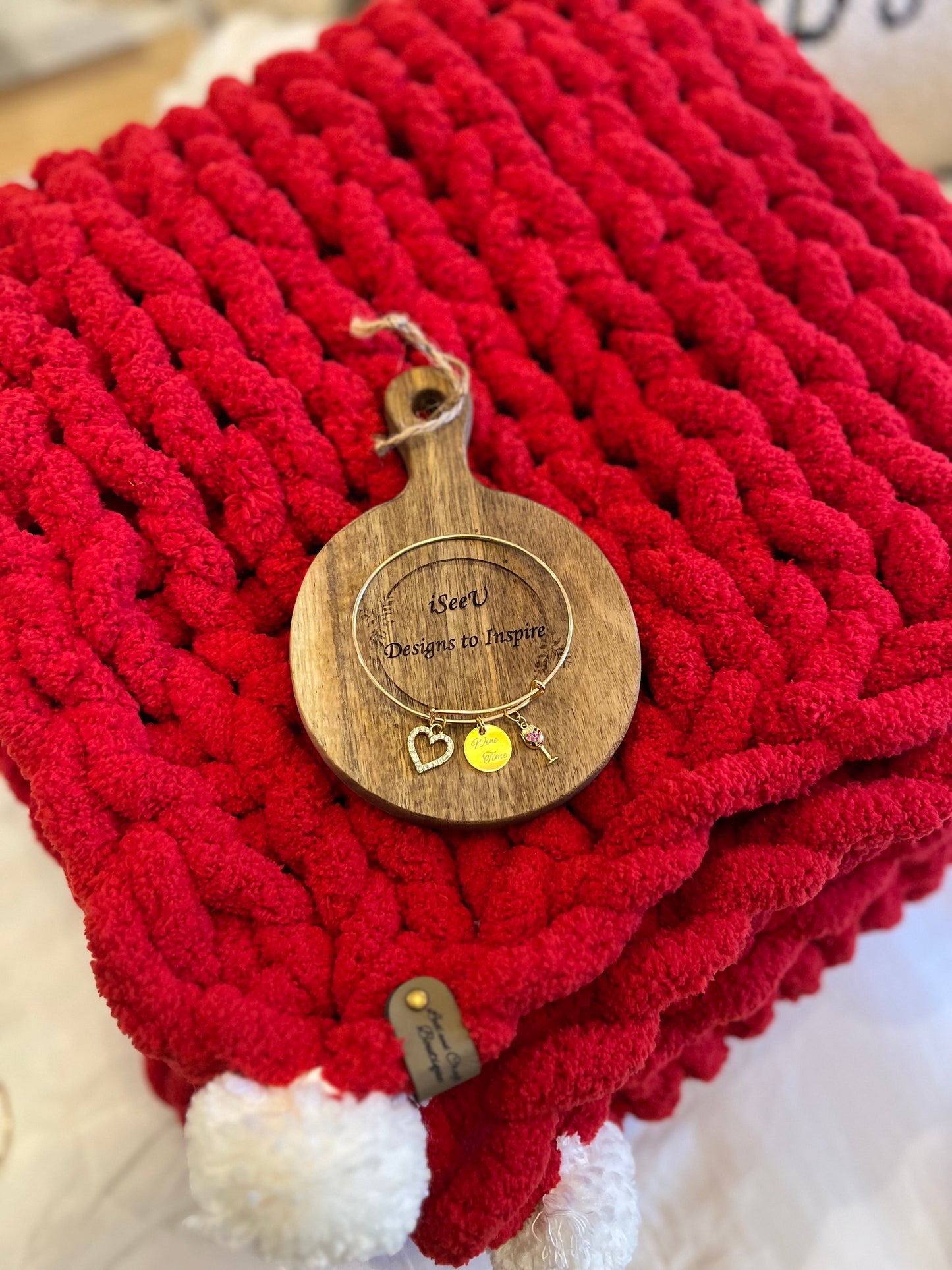 Holiday Red Blanket & Bracelet